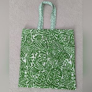 Large Abstract Green handmade reusable shopping tote bag
